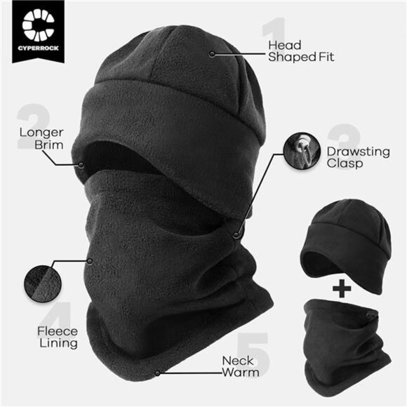 New Winter Beanie Hat Scarf Set with Ear Flaps for Men Women Knit Fleece Lined - Picture 2 of 5